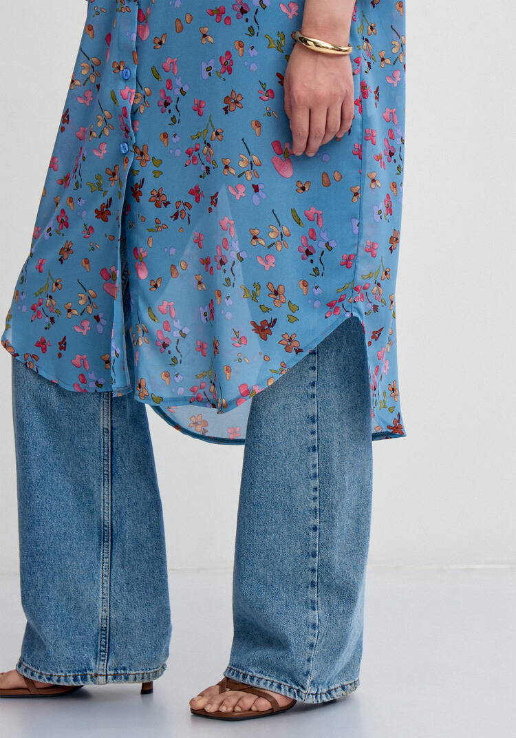 Рубашка с флористическим принтом шир.  750, рис. 21