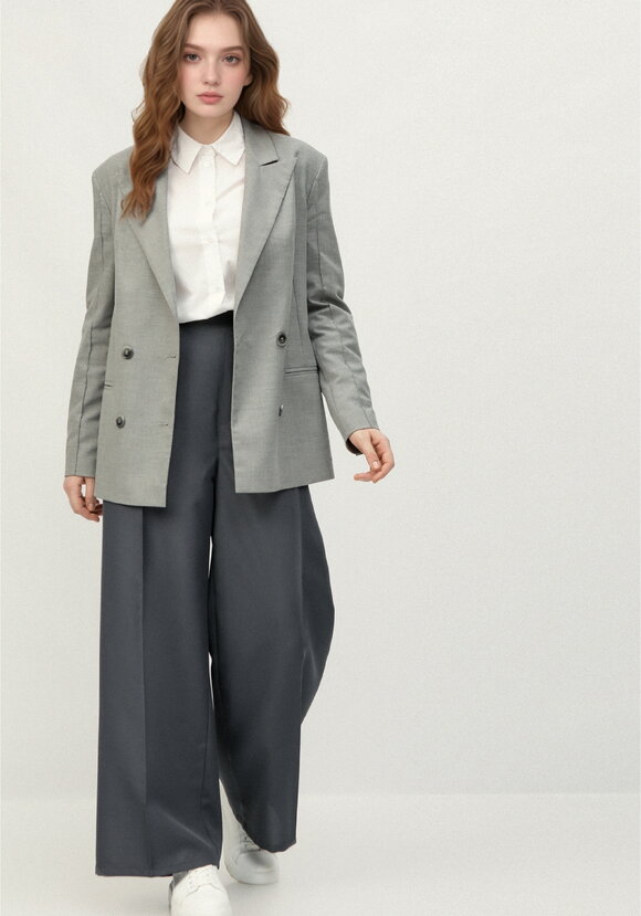 Брюки на эластичной ленте свободного кроя шир.  580, рис. 6