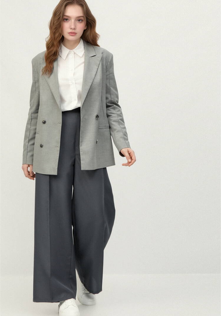 Брюки на эластичной ленте свободного кроя шир.  750, рис. 6