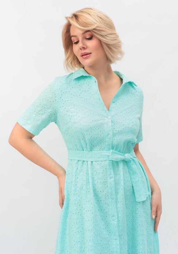 Платье из хлопка с поясом шир.  580, рис. 27