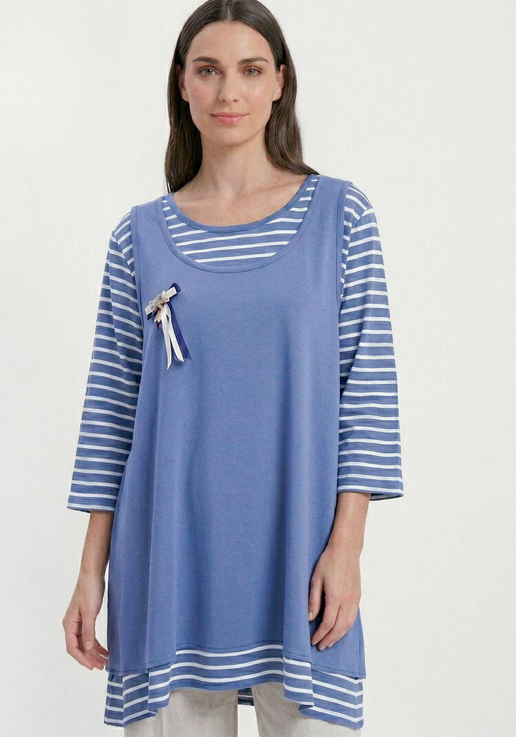 Комплект из блузы в полоску и топа шир.  750, рис. 6