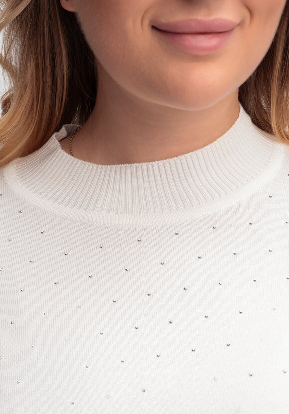 Джемпер со стразами и декоративной вставкой шир.  580, рис. 5