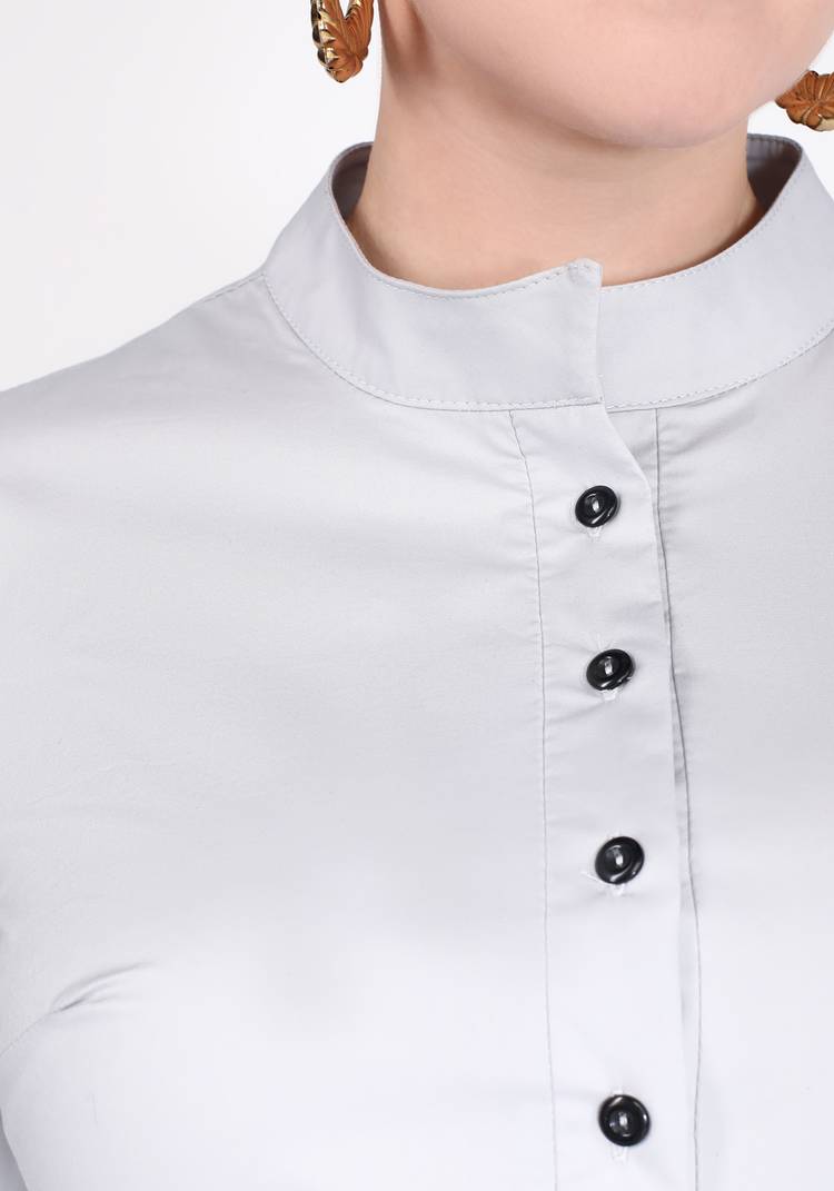 Блуза на пуговицах с воротником-стойкой шир.  750, рис. 6