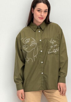 Рубашка с принтом на передней полочке