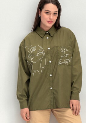 Рубашка с принтом на передней полочке