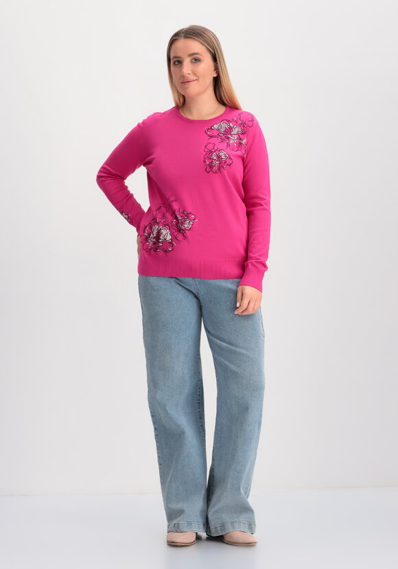 Джемпер с абстрактными цветами из страз шир.  580, рис. 2