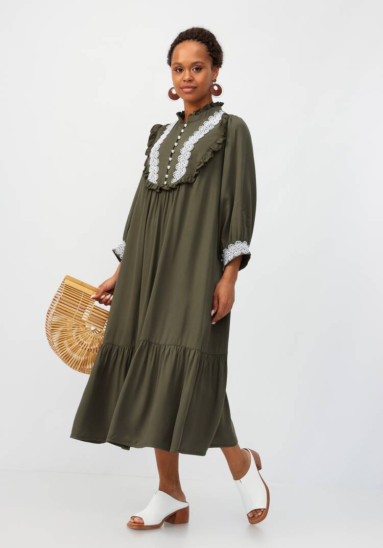 Платье с кружевом и ярусом по низу шир.  750, рис. 7