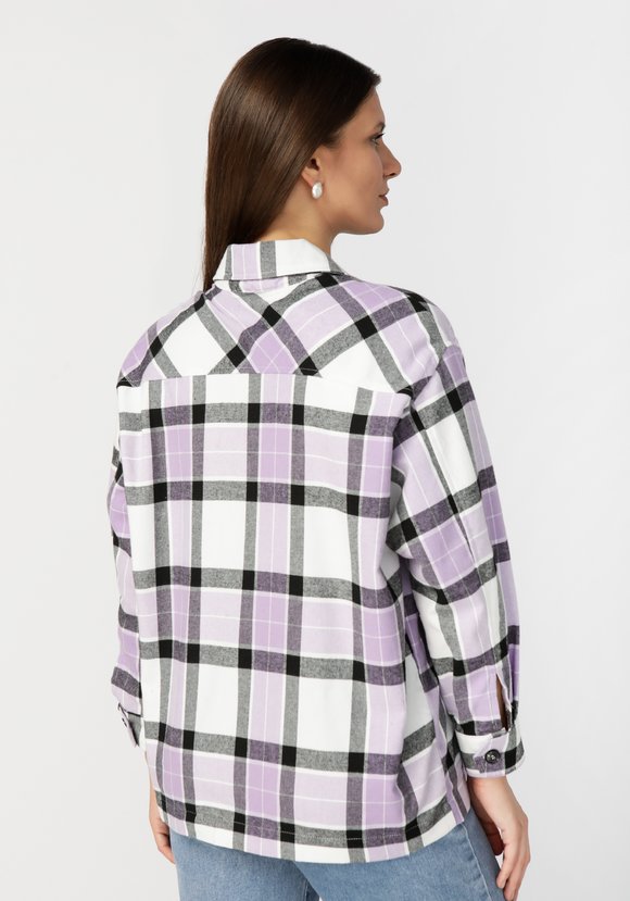 Рубашка женская в клетку  Беатриса шир.  580, рис. 2