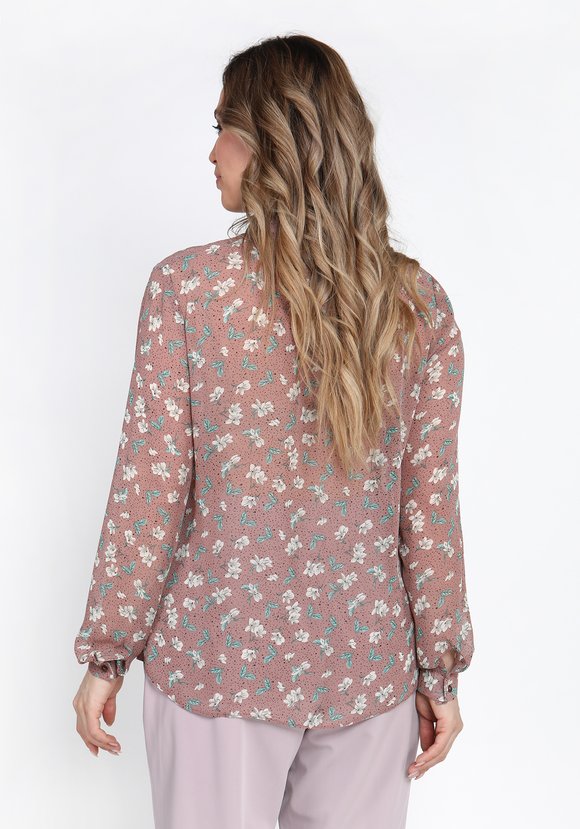 Блуза с рюшей на пуговицах шир.  580, рис. 7