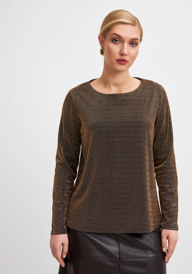 Блуза из трикотажа с люрексом шир.  750, рис. 4