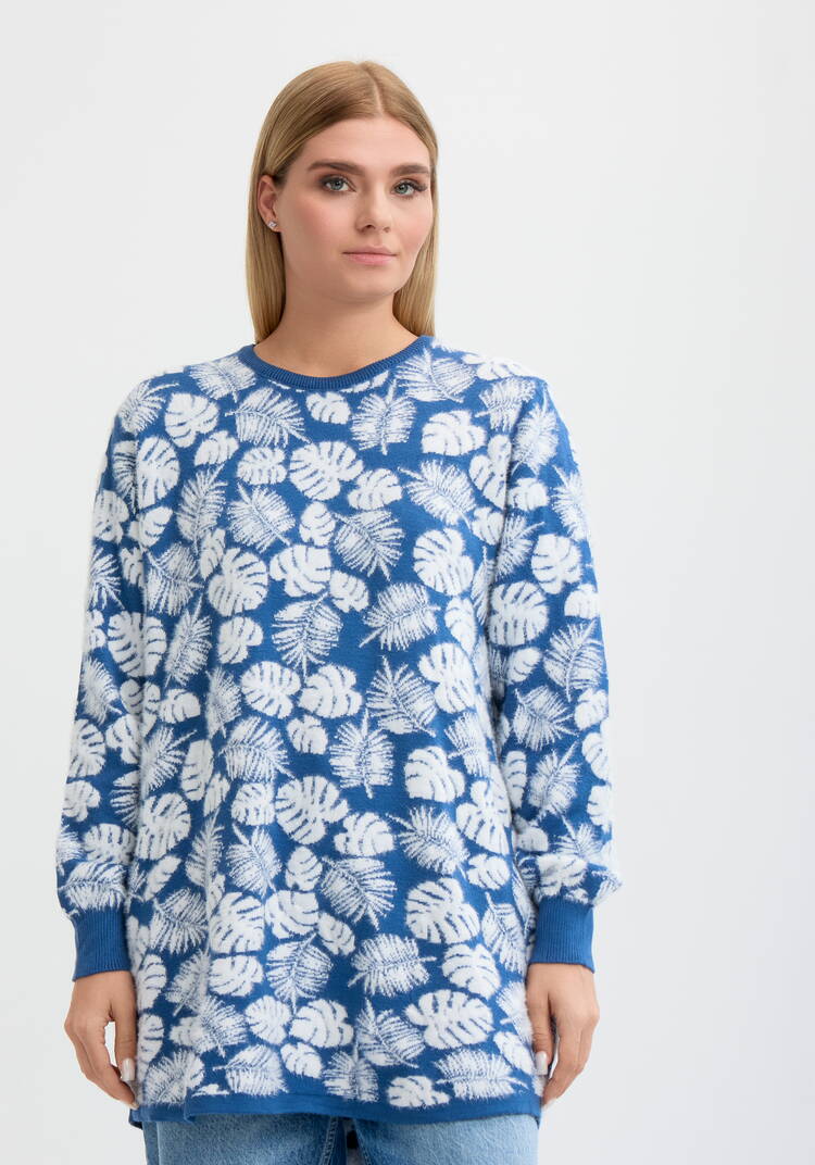 Туника пушистая с принтом шир.  750, рис. 32