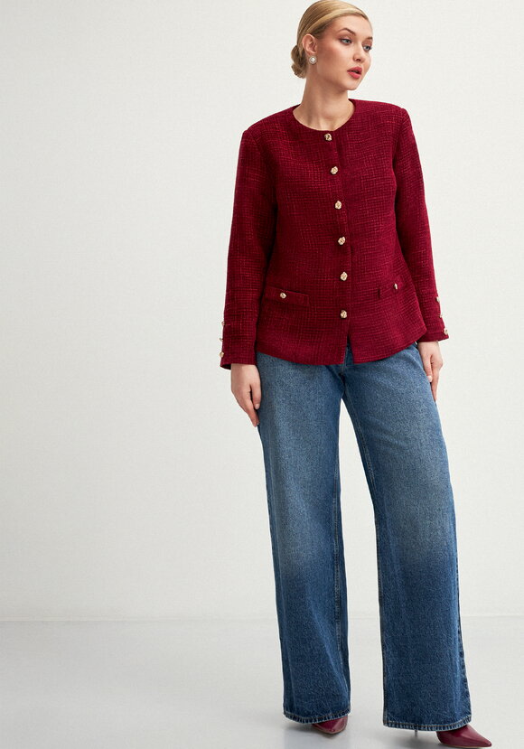 Жакет на подкладе из твида шир.  580, рис. 6