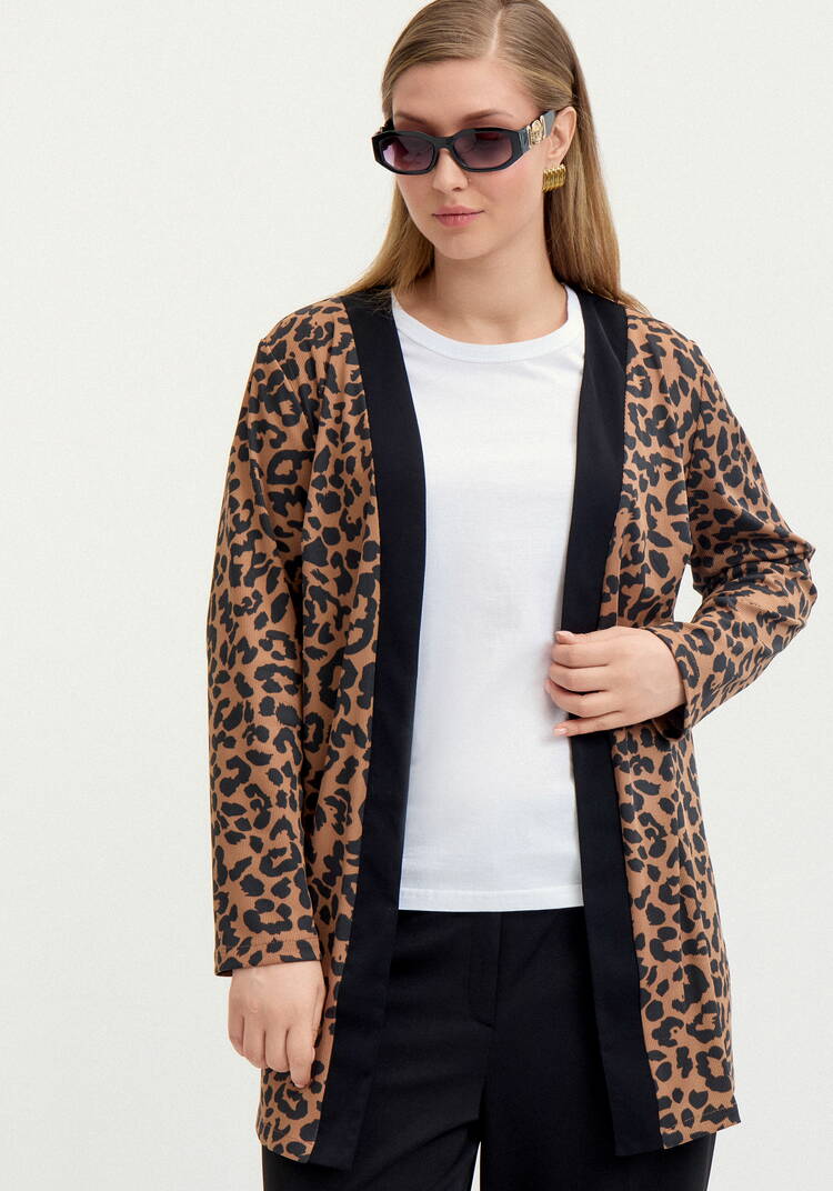 Кардиган с анималистичным пpинтом шир.  750, рис. 15