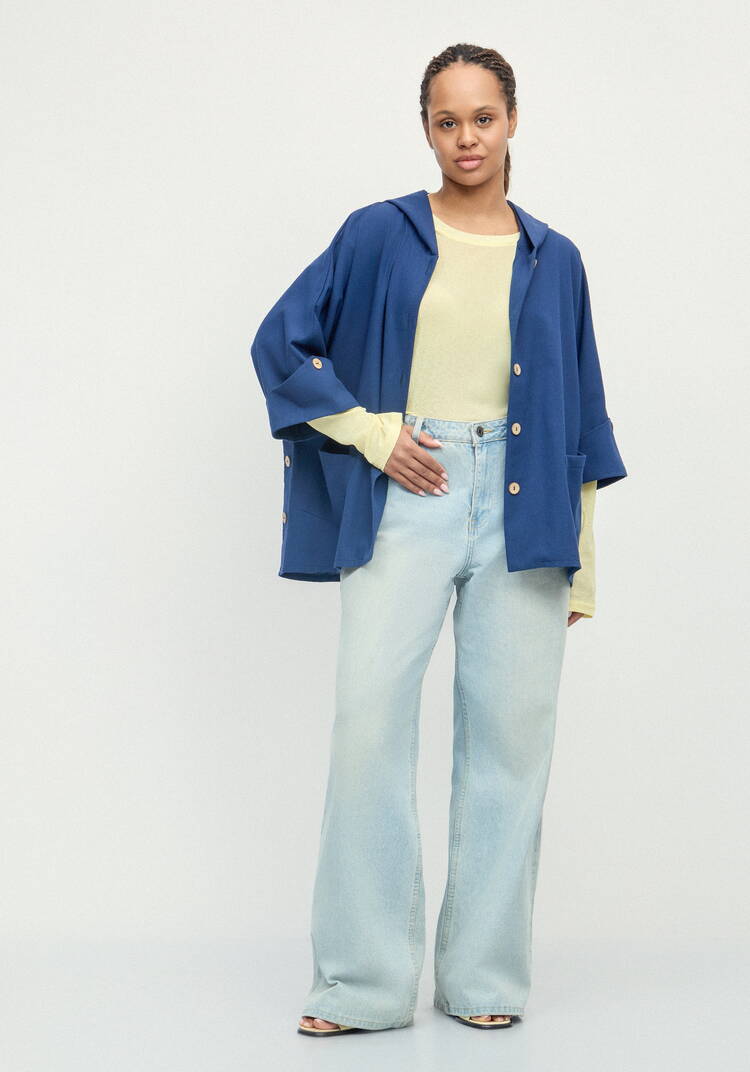 Блуза льняная с рукавами кимоно шир.  750, рис. 11