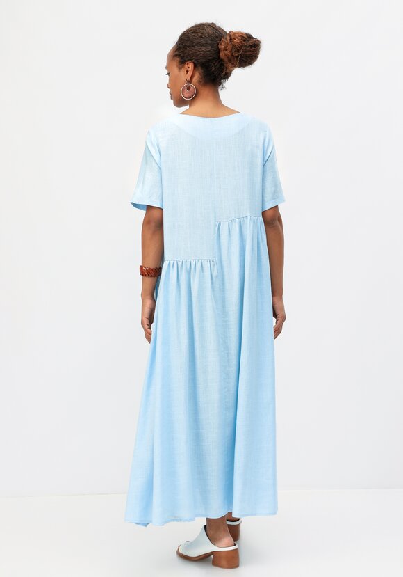 Платье с декоративной планкой и пуговицами шир.  580, рис. 11