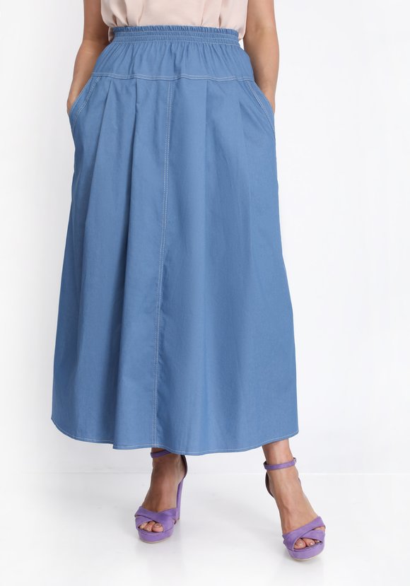 Юбка на кокетке расклешенная к низу шир.  580, рис. 1