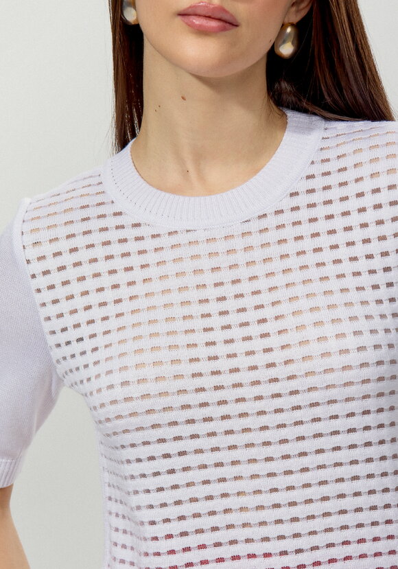 Джемпер с передней полочкой ажурной вязки шир.  580, рис. 5