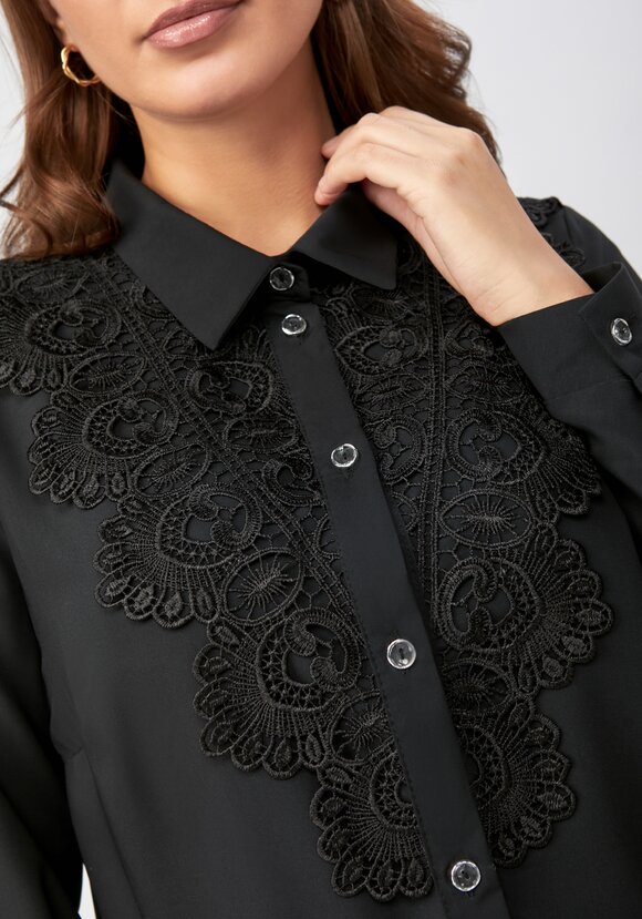 Блуза прямого кроя с ажурным кружевом шир.  580, рис. 20