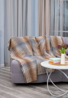 Плед с бахромой Хлопковый жаккард