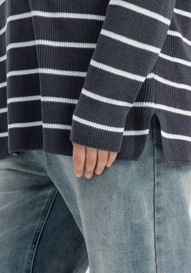 Джемпер в полоску с воротником-поло на молнии шир.  750, рис. 31