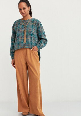 Брюки вельветовые широкие на резинке