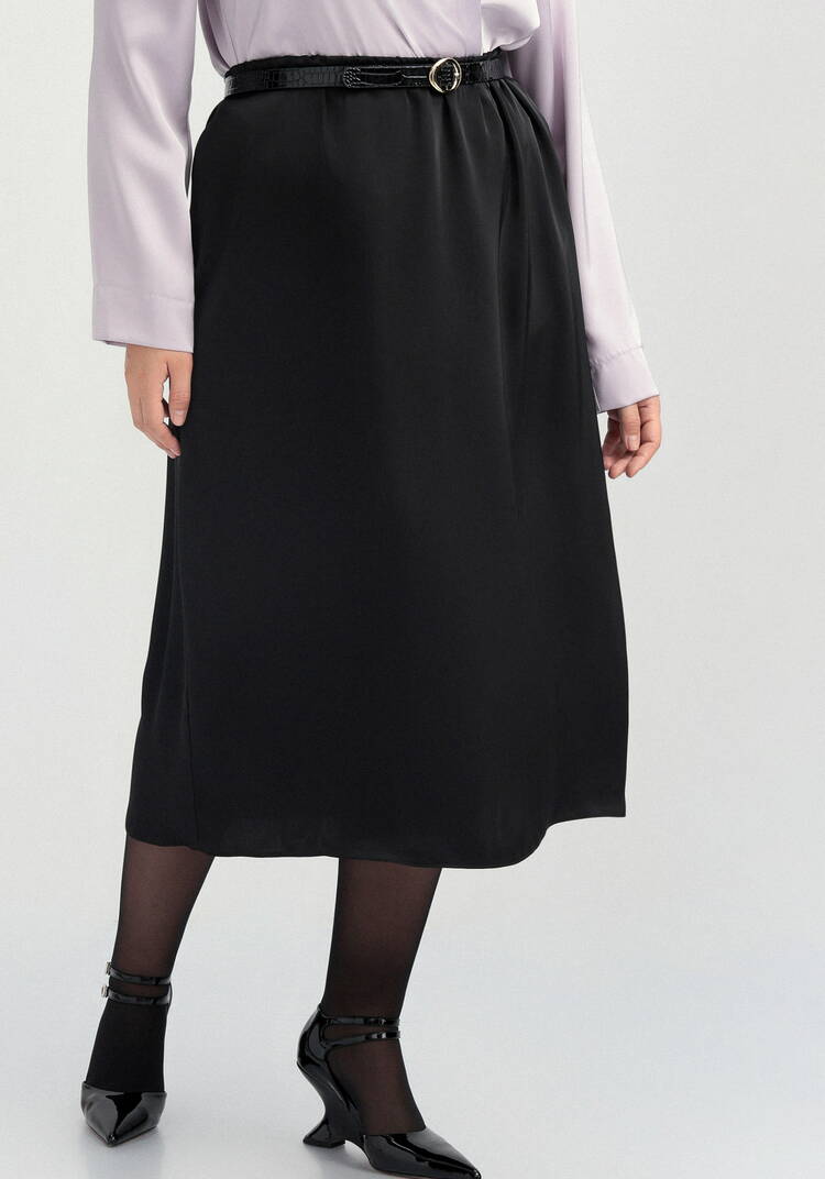 Юбка шелковая с эластичной лентой в поясе шир.  750, рис. 4