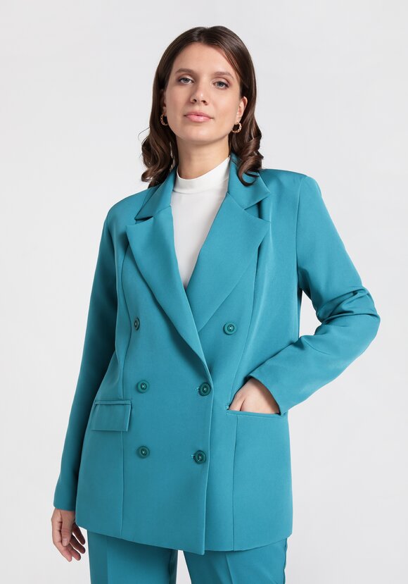 Жакет двубортный на подкладке шир.  580, рис. 24