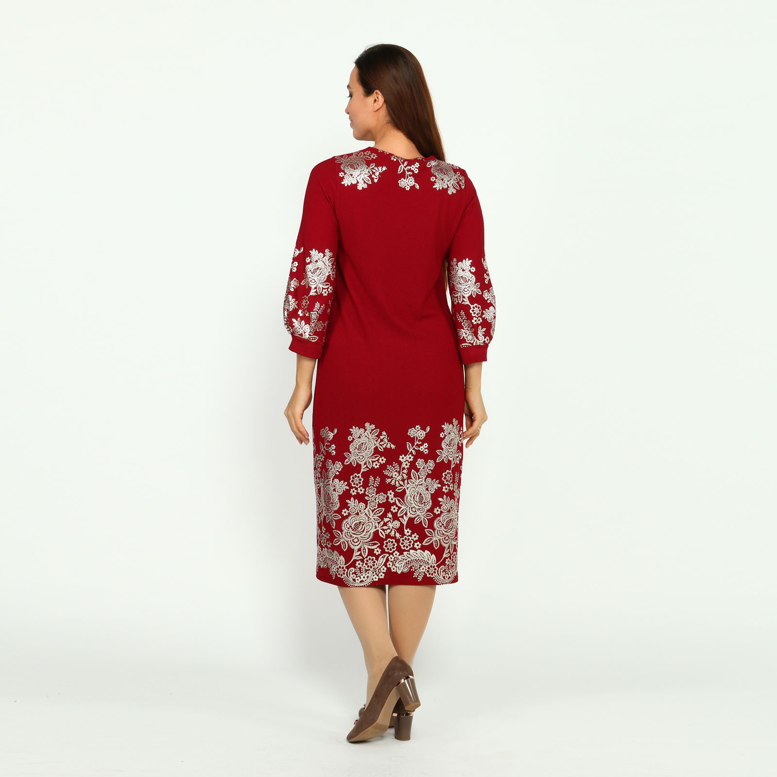 Платье с блестящим цветочным узором Bianka Modeno, размер 46 - фото 8