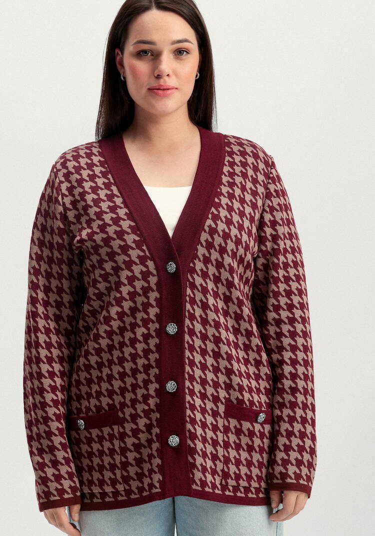 Кардиган с орнаментом гусиная лапка шир.  750, рис. 7