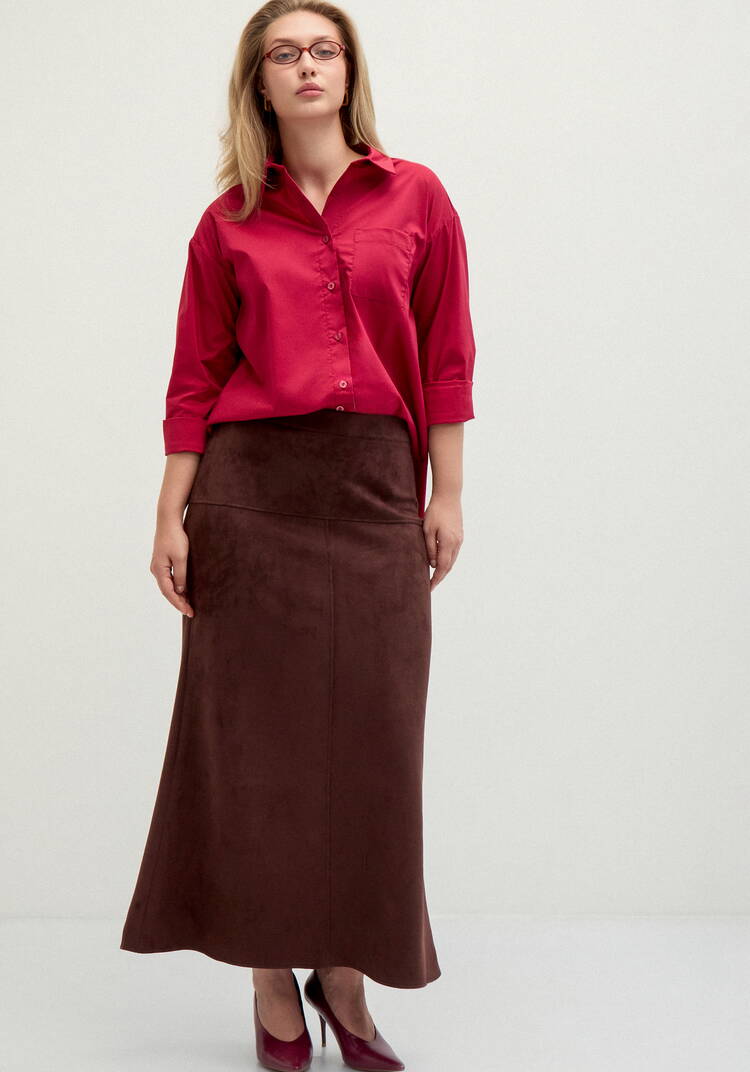 Юбка из экозамши на кокетке шир.  750, рис. 15