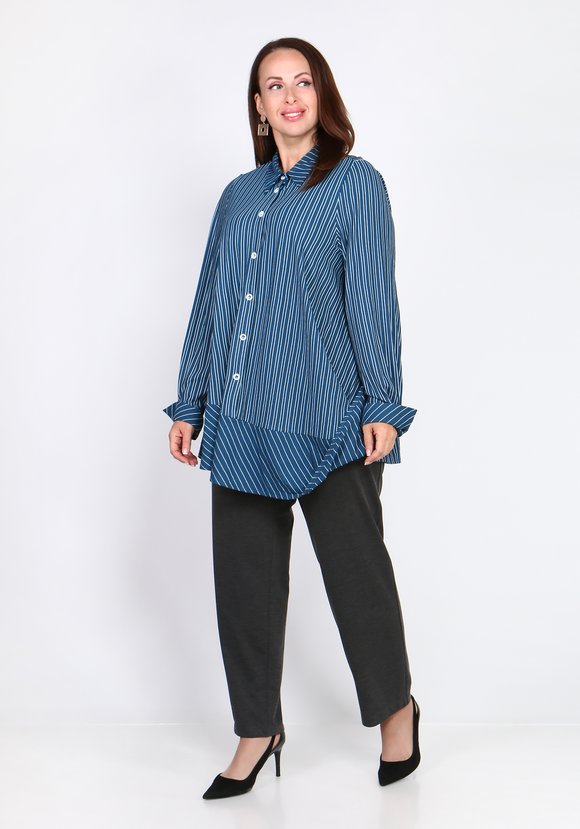 Туника асимметричного кроя на пуговицах шир.  580, рис. 1