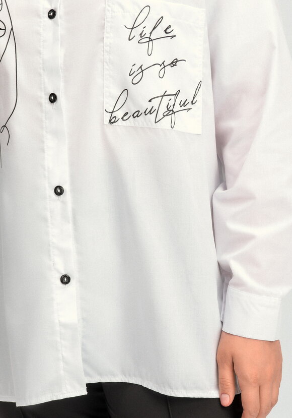 Рубашка с принтом на передней полочке шир.  580, рис. 6