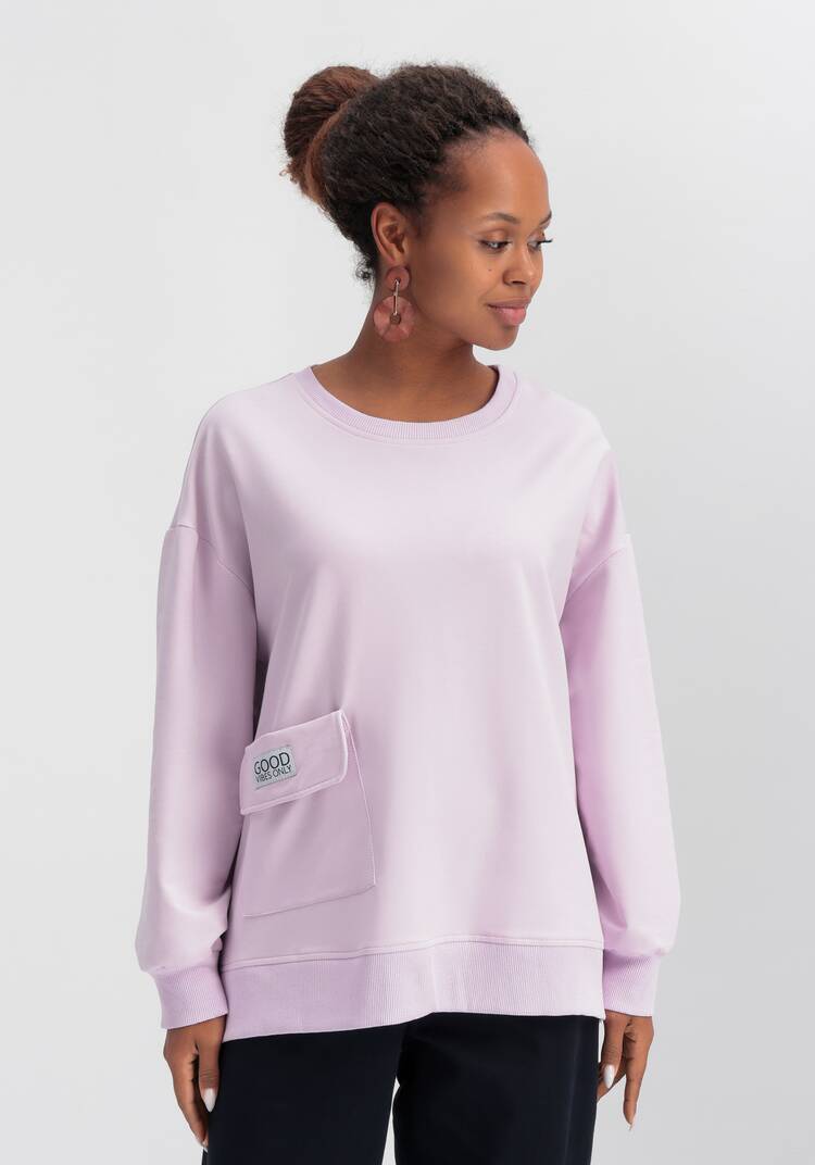 Свитшот свободного кроя с накладным карманом шир.  750, рис. 4