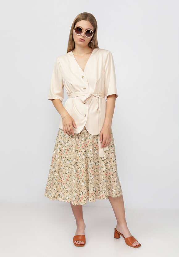 Комплект: блузат+юбка c цветочным принтом шир.  580, рис. 29