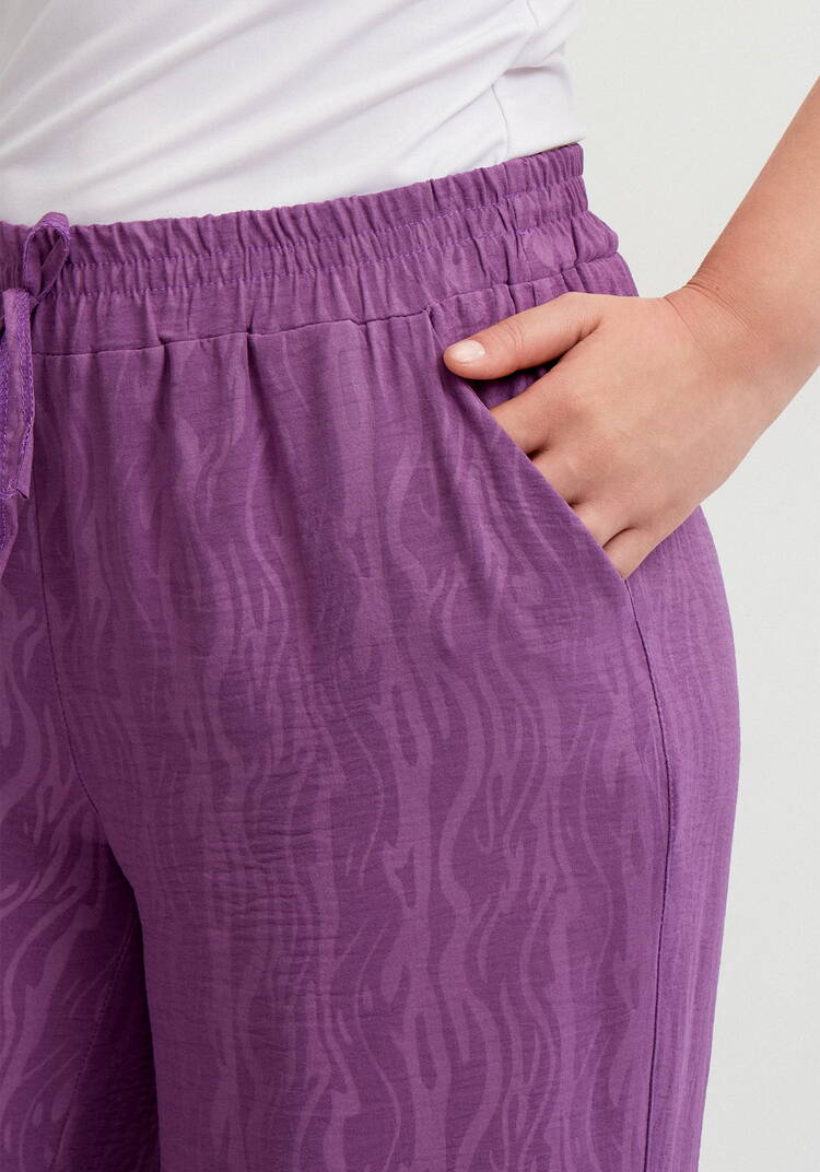 Брюки широкие с оригинальным принтом на ткани шир.  750, рис. 13