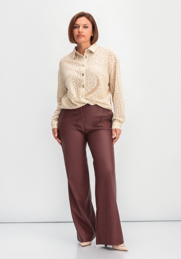 Рубашка ажурная с леопардовым принтом шир.  580, рис. 10