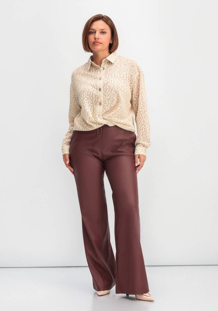 Рубашка ажурная с леопардовым принтом шир.  750, рис. 10