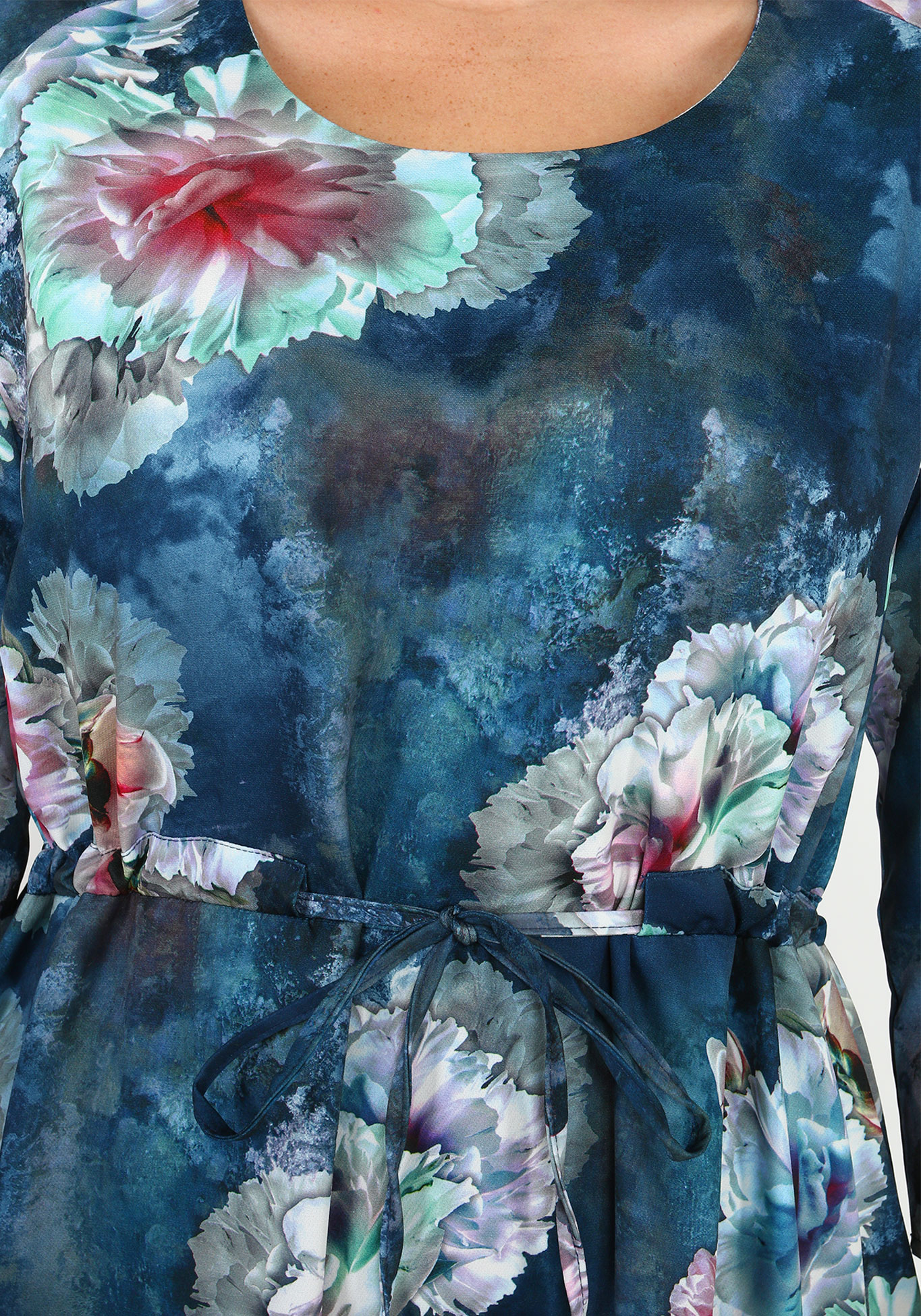 Платье с кружевом по низу Bianka Modeno, размер 48, цвет темно-синий - фото 4