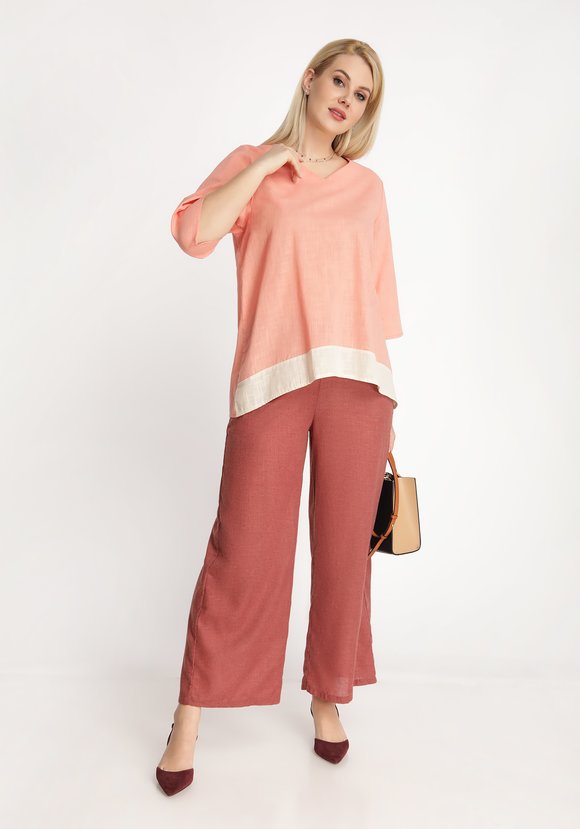 Туника свободного кроя Льняная палитра шир.  580, рис. 11