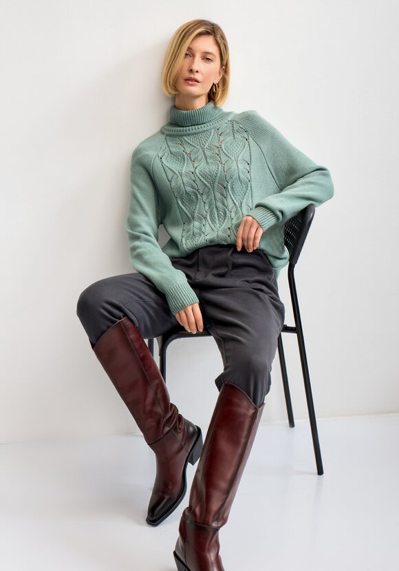 Свитер с ажурным рисунком шир.  580, рис. 3