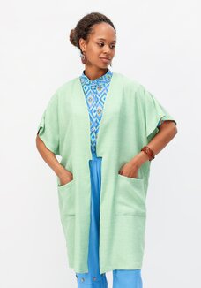 Кардиган-накидка оверсайз со спущенным плечом