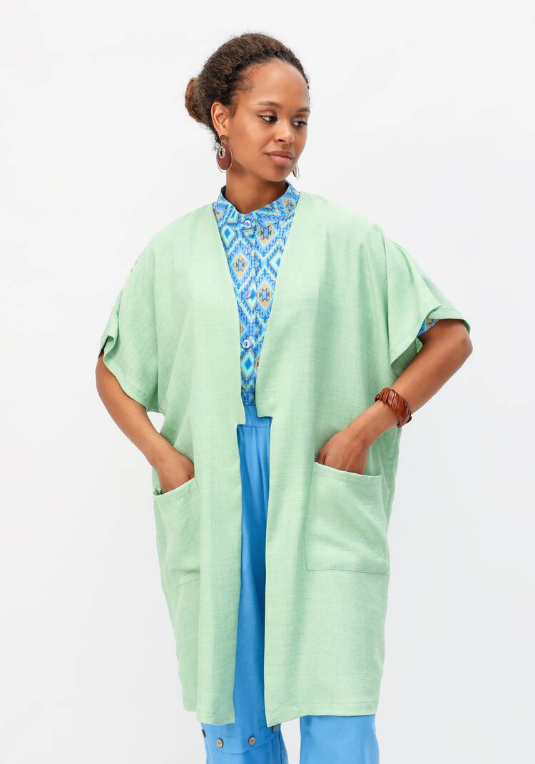 Кардиган-накидка оверсайз со спущенным плечом шир.  750, рис. 18