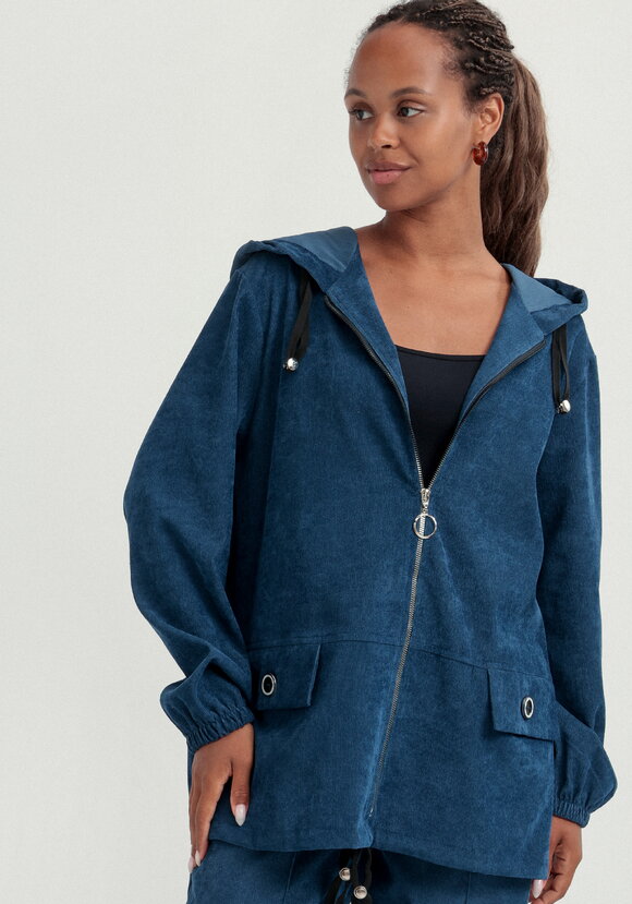 Куртка вельветовая с капюшоном на молнии шир.  580, рис. 7