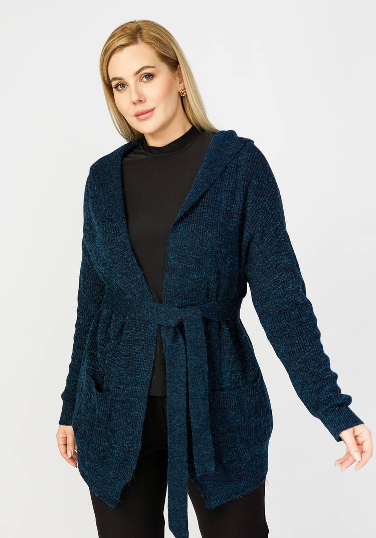 Кардиган шерстяной с капюшоном Аника шир.  750, рис. 5