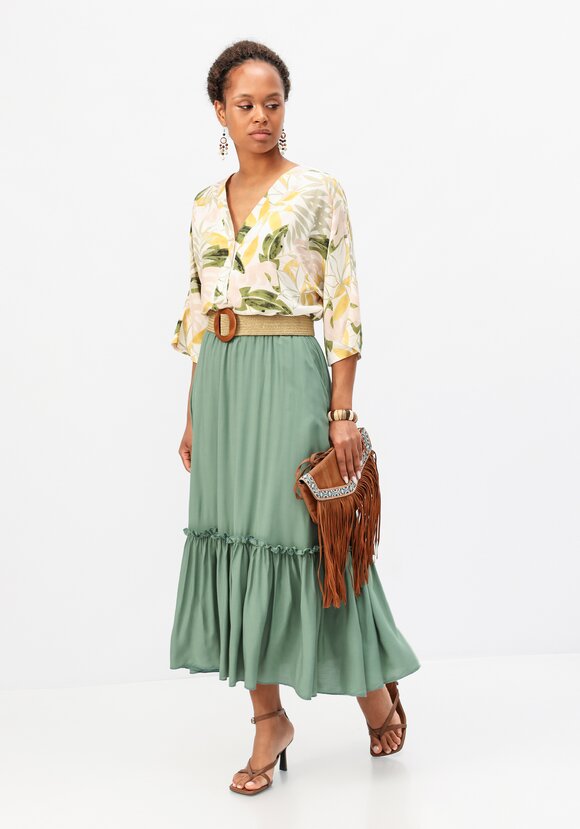 Юбка на эластичной ленте с ярусами шир.  580, рис. 7