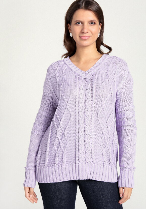 Джемпер с V-образным вырезом и косами шир.  580, рис. 24