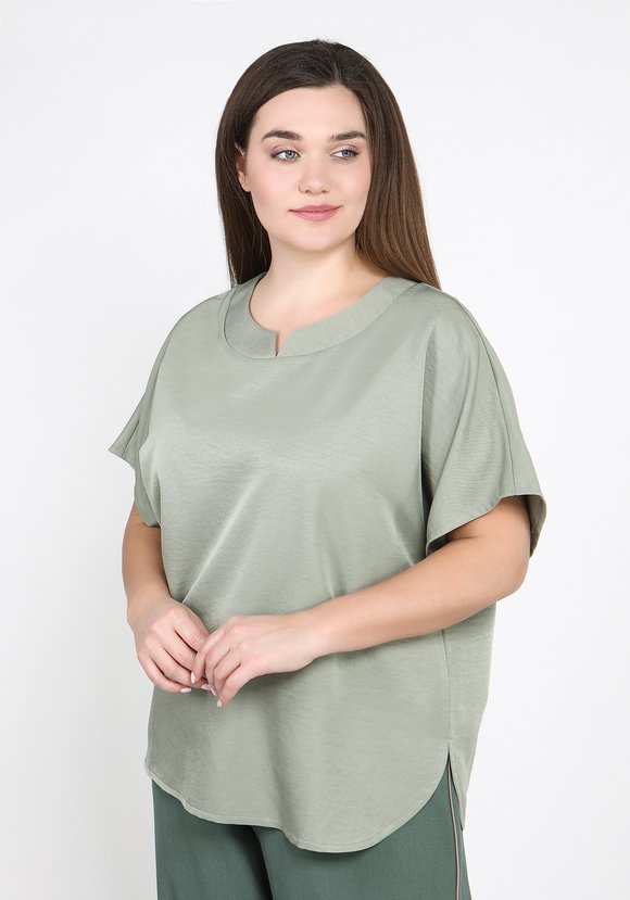 Блуза однотонная с рукавом-кимоно шир.  580, рис. 2