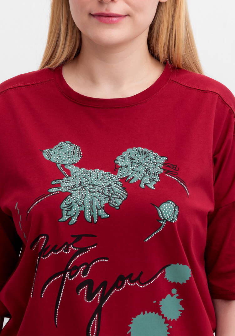 Футболка с принтом и рукавом 3/4 шир.  750, рис. 36