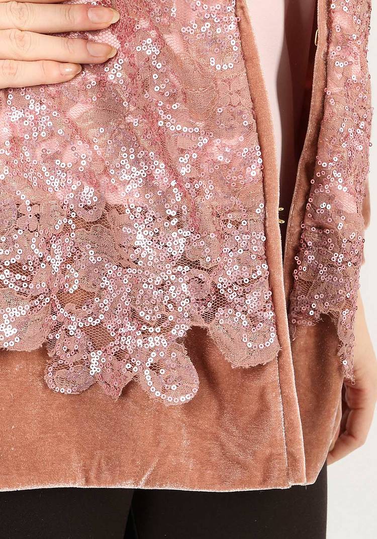 Жакет из велюра с пайетками шир.  750, рис. 3