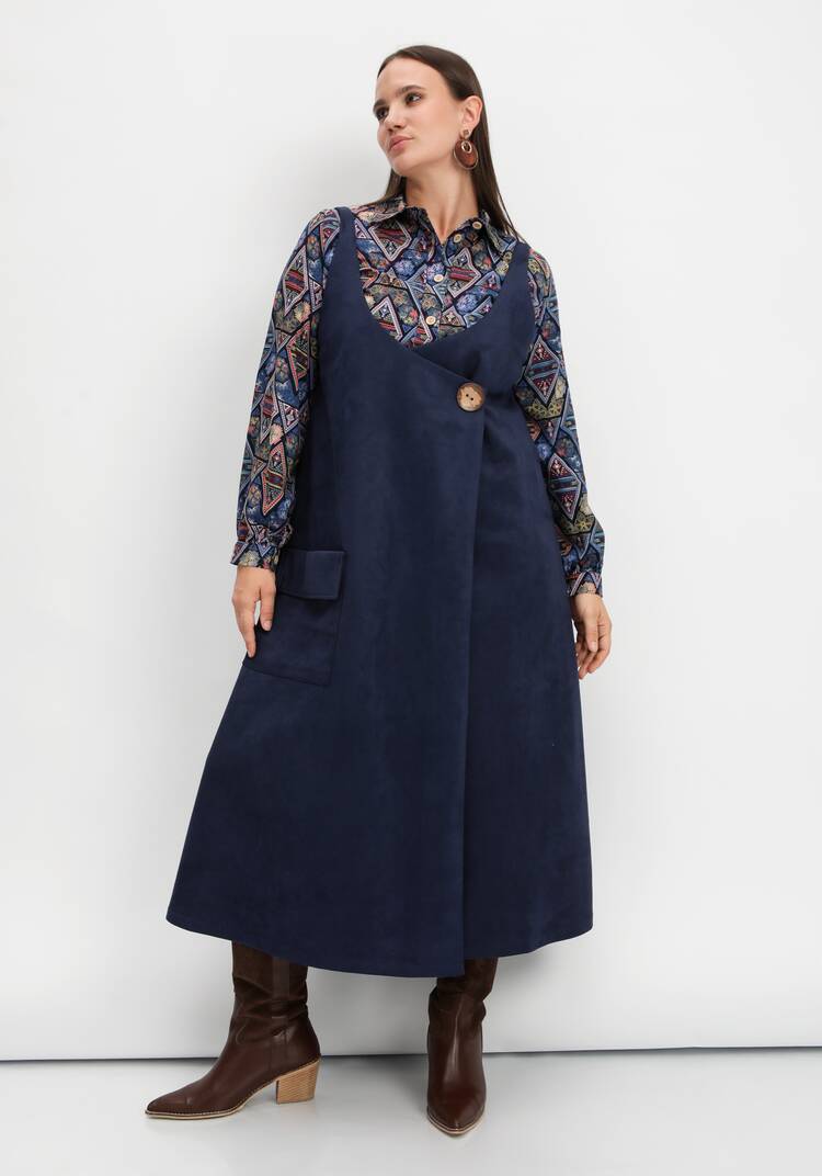 Сарафан оверсайз с накладным карманом шир.  750, рис. 18